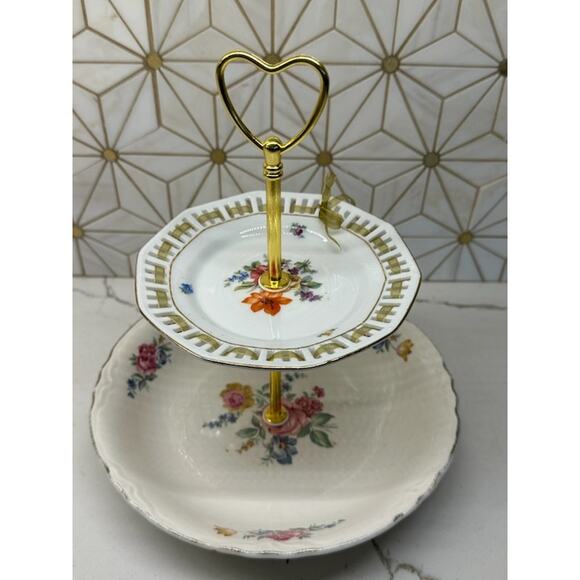 Two-Tier Jewelry or Trinket Tray | Vintage China - Picture 4 of 7